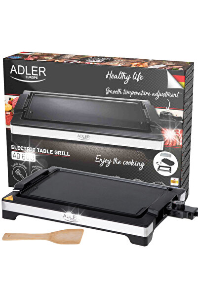 adler Grătar electric de masă, Placă 36,5x24cm, Putere 3000W, Reglare la 240 ...