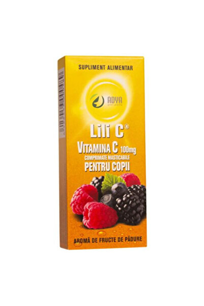 ADYA GREEN PHARMA Vitamina C 100 mg cu Aroma de Fructe de Padure pentru Copii...