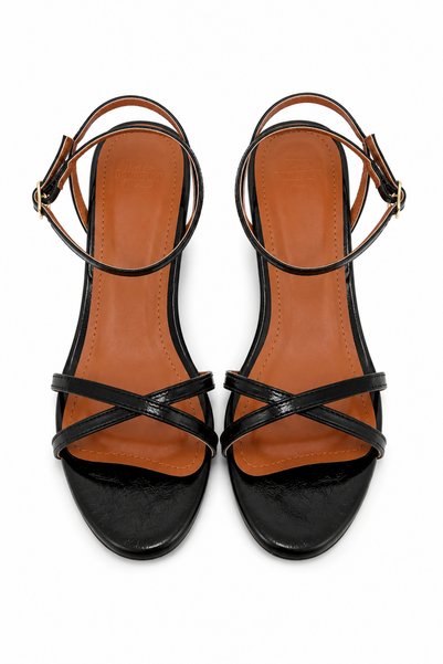 BonuStep Brisa Women's Black Strappy Heeled Shoes
