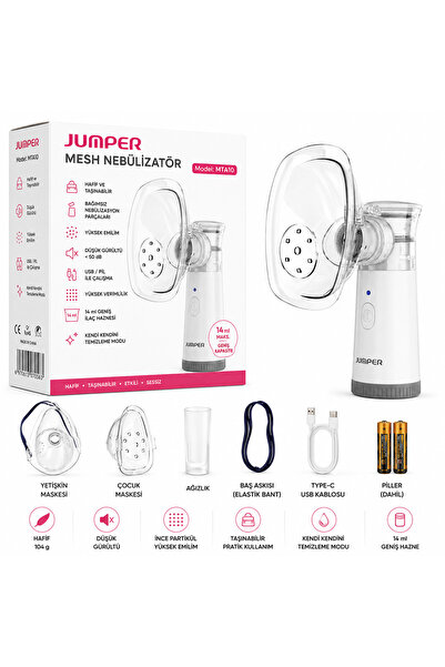 Jumper Mesh Nebülizatör Taşınabilir Sessiz Buhar Makinesi USB ve Pilli Yetişk...