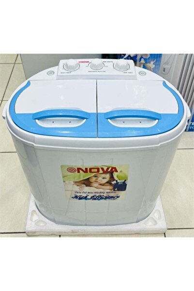 Nova 3.8KG Twin Tub Mini Washing Machine with Separate Wash and Spin, Rust Pr...
