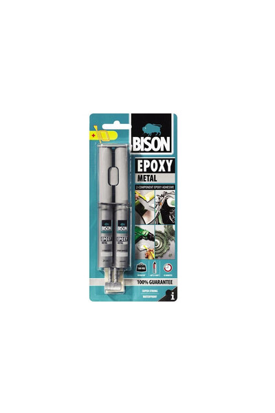 Bison Adeziv bicomponent cu aspect metalic Epoxy Metal, 2 x12ml