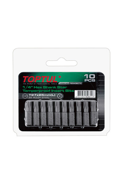 TOPTUL Top Bottom Set of 10 bits 1/4 T30