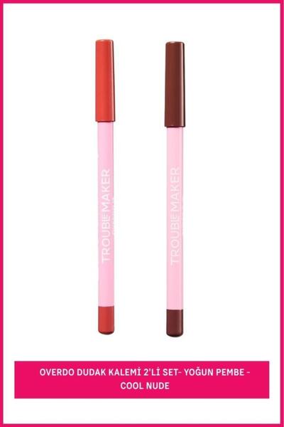 Troublemaker Overdo Dudak Kalemi 2'Li Set- Yoğun Pembe - Cool Nude