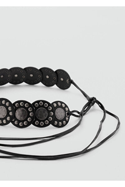 Mango Teen Studded bow belt