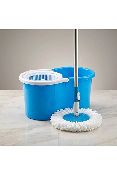 Circles Rotary Floor Mop Bucket with Squeezer Plastic Practical Blue
