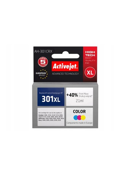 NO BRAND Cerneală ACTIVEJET pentru HP 301 XL CH564EE Colorată 21 ml