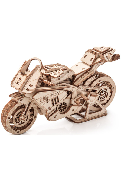 NO BRAND Jucărie din lemn LITTLE STORY Motocicletă Grand Prix 3D (175 piese)