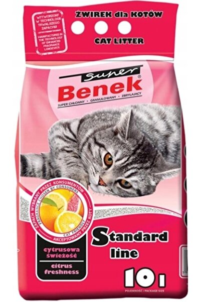 NO BRAND Cenușă pentru pisici SUPER BENEK Standard Citrus Freshness 18629 10 L