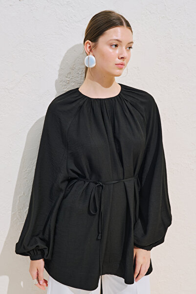 Manuka Balon Kol Belted Tunic Black