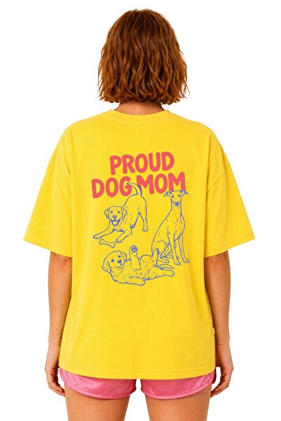 Mood Object Köpek Baskılı "Proud Dog Mom" Oversize T-shirt