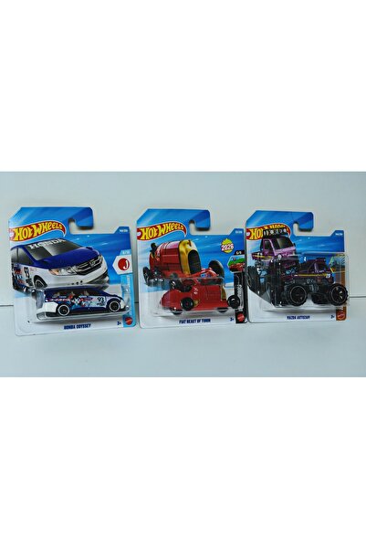 HOT WHEELS 3'lü Araba Seti - 3 Farklı Model - Honda / Fiat / Mazda