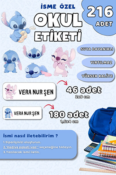 Hume Craft 226 Adet Kişiye Özel Okul Etiketi Kalem Defter Etiketi Özel Isim Y...