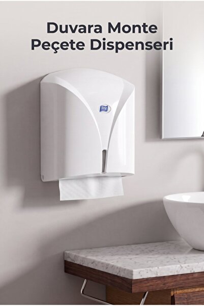 Evgereçlerim Duvar Tipi Peçetelik, Banyo ve Mutfak için Z Katlı Peçete Dispen...