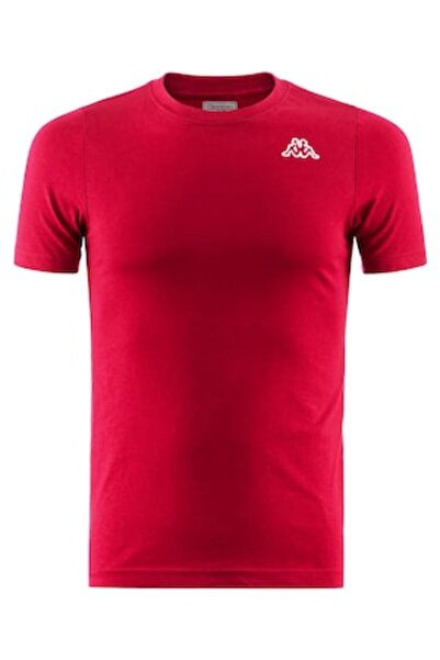 Kappa Tricou clasic din bumbac pentru bărbați, Kappa, LOGO CAFERS SLIM, Roșu, M