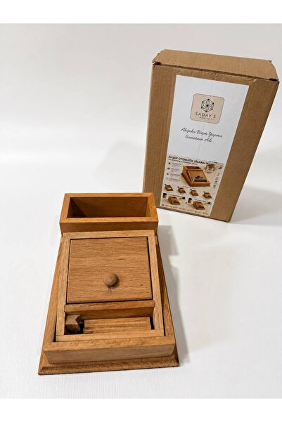 Sadays Kumiko Masa Üstü Dekoratif Ahşap Sigaralık Organizer 21x14x8 cm