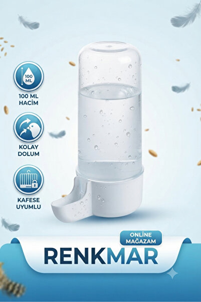 renkmar 100 ml Şeffaf Kanarya suluğu, Muhabbet Kuşu ve Kafes Kuşları İçin bey...