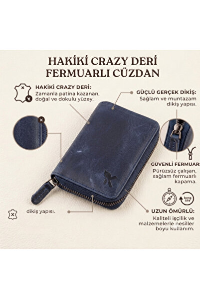 HSR Genuine Leather Men's Zipper Wallet Crazy Leather with 10 Card Compartmen...