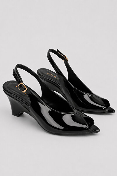POLKA STORE Fine Open Toe Wedge Heeled Summer Sandals Women's Shoes