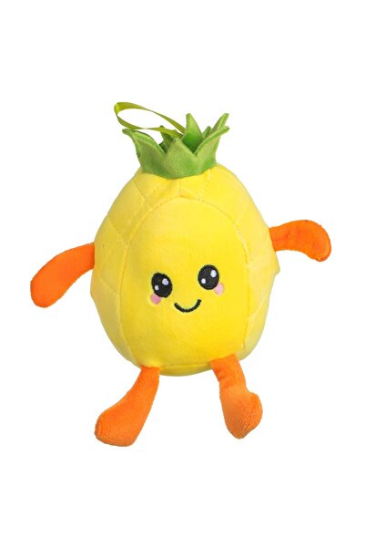 OEM Ananas de pluș mini de 16cm - Galben cu ramuri portocalii și detalii brod...