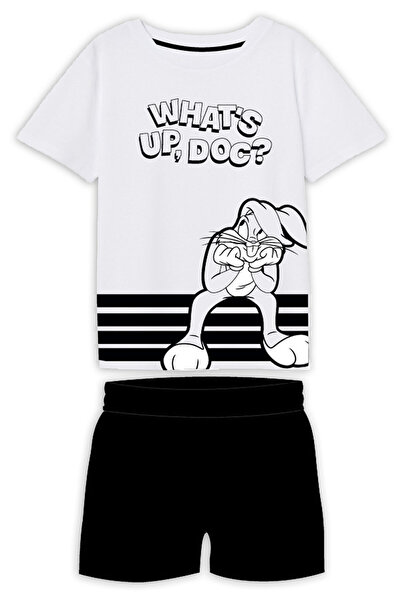 Looney Tunes Bugs Bunny Pijama de vară albă 9-14 ani tricot jersey subțire 10...