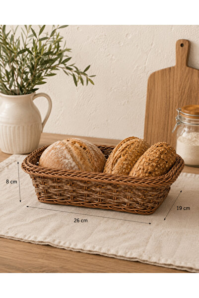 NimaWare Wicker Look Rattan Bread Basket Plastic Mesh Serving and Presentatio...