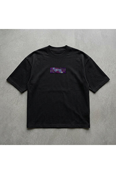 AKASLAN STORE Purple Horizon Nakışlı Oversize Unisex Tişört