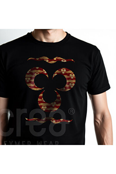 Crea Eymer Wear Ottoman 3 Crescent Design - T-shirt od pamuka sa širokim ovra...