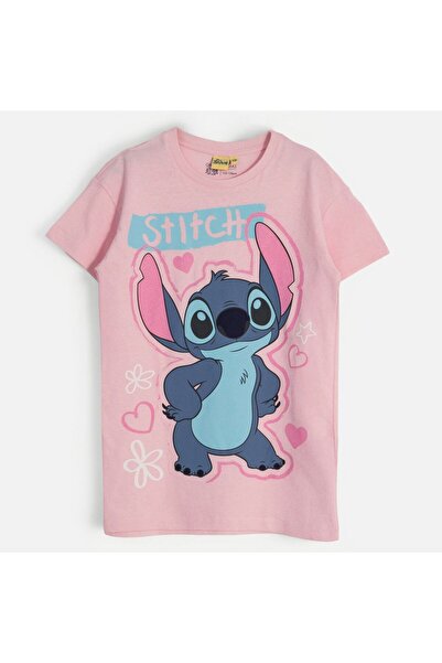 Stitch Cămașă de noapte copii din bumbac, model Stitch, roz, 9-10 ani – moale...