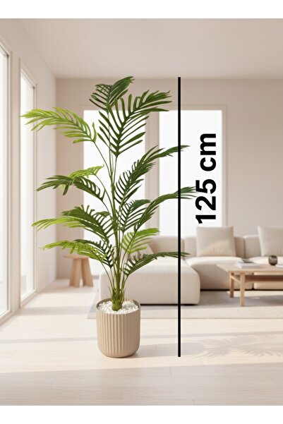 NEŞELİ ÇİÇEKLER 125 cm Yapay Palmiye Ağacı Saksılı Areka Palmiyesi Büyük Boy ...