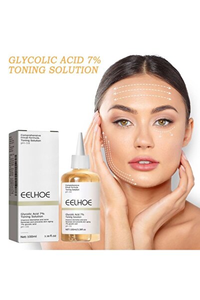 EELHOE Glycolic Acid 7% Facial Toner 100ml with Glycerin, Panthenol, and Sodi...