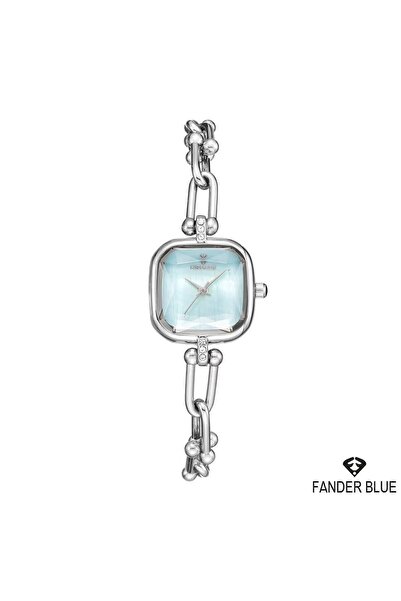 FANDER BLUE Elegant Fender Blue Women's Watch - Silver with Square Sky Dial