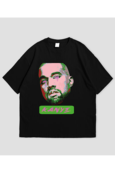 Grafftee Clothing تي شيرت كبير الحجم مطبوع عليه كاني ويست للجنسين