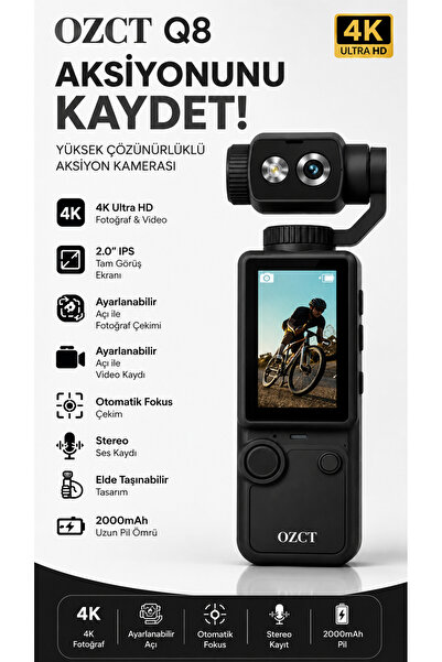SY 4K Ultra HD Mini Aksiyon Kamerası | Wi-Fi ,Döner Lens, EIS Stabilizasyon