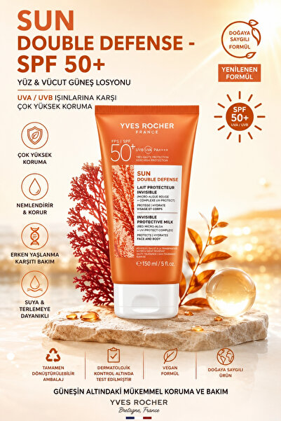 Yves Rocher Sun Double Defense Red Micro-Algae & Hyaluronic Acid Face and Bod...