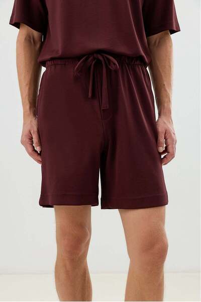 Antioch Burgundy Men's Shorts with Elastic Waist