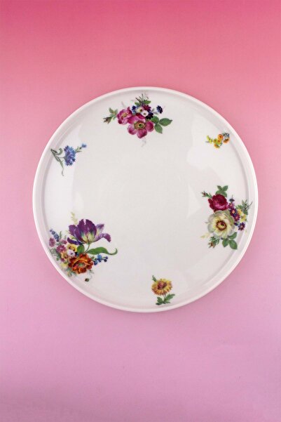 Bursa Porselen Dekor Bouquet Porcelain Footed Plate