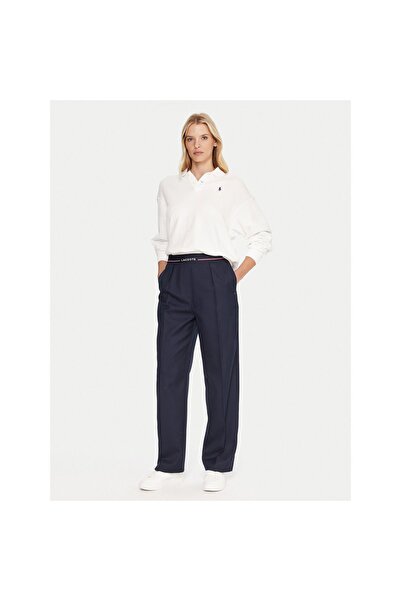 Lacoste Pantaloni de damă din material textil HF5307 Bleumarin