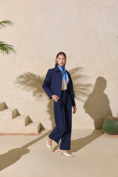 Aker Dark Blue Woven Trousers