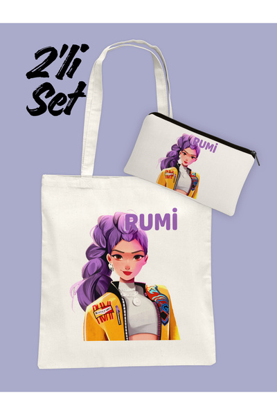Hayali Şeyler مجموعة أدوات مكتبية من قطعتين من K-Pop Demon Hunters - Rumi - ح...