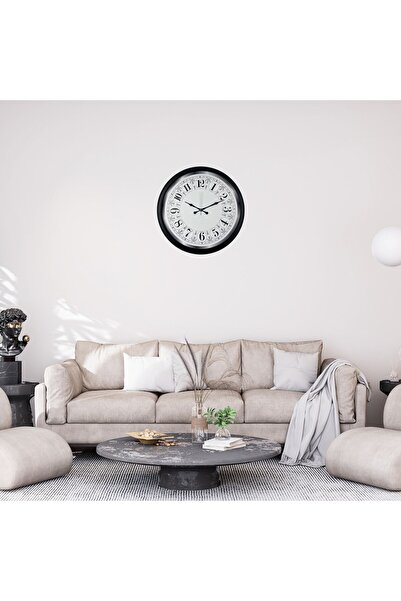 Generic Brand ساعة حائط كلاسيكية سوداء مقاس 52 × 52 سم