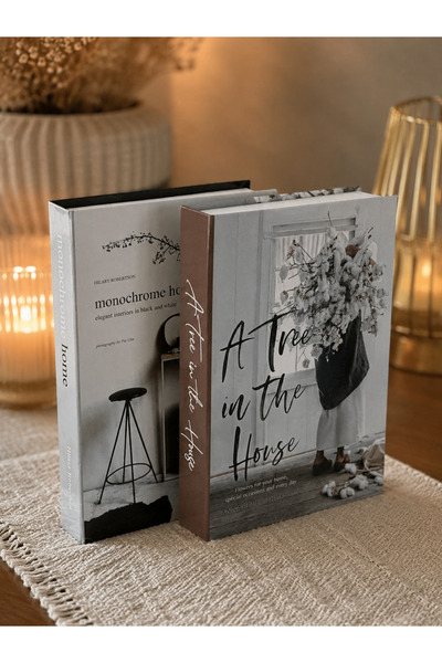 Velzade Home Dekoratif Kitap Kutusu 2'li Set | Modern Kitap Görünümlü Saklama...