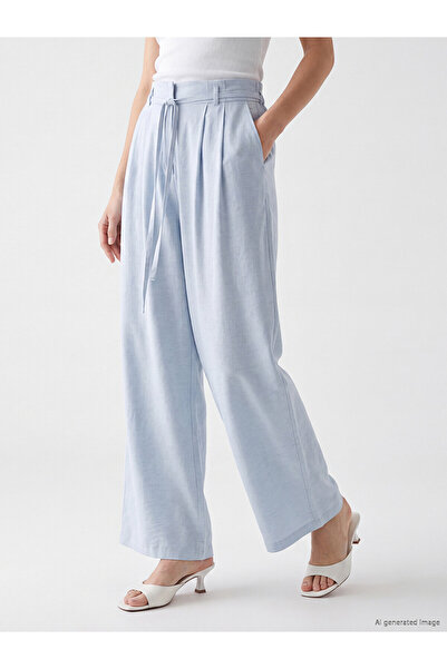 LC Waikiki Trendlucky Women's Linen Blend Trousers with Elastic Waist