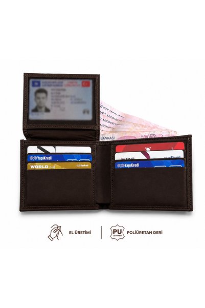 FT Italian Premium Leather Men's Wallet |   Polyurethane Leather |   Piston Design |