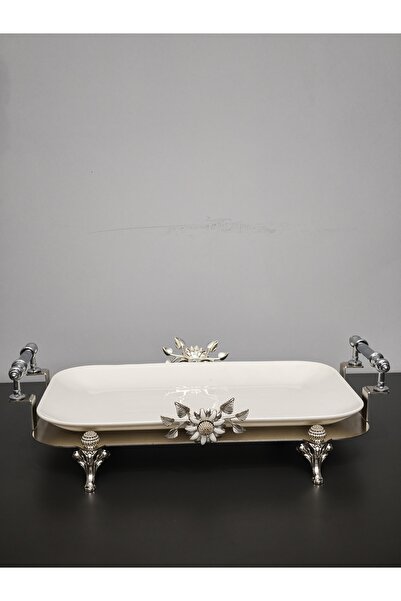 PARILTI HOME COLLECTİON Luxury Rectangular Special Laser-Cut Figured Serving ...
