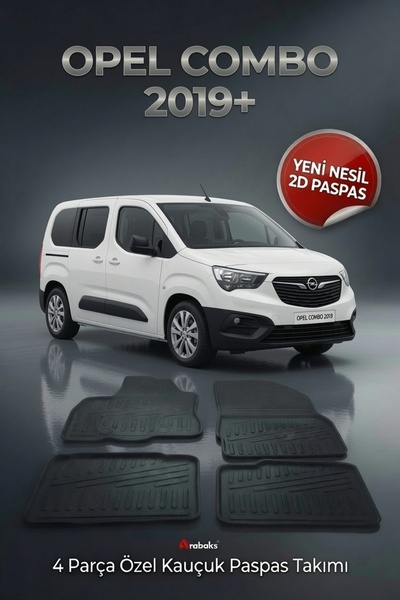 Arabaks OPEL COMBO 2019+ 4 Parça YENİ NESİL 2D Kauçuk Paspas Takımı - Özel Ke...