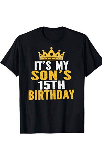 9TAY تي شيرت كرونيد سيليبريشن - تصميم ItMy Son15th بطباعة جريئة باللونين الأص...