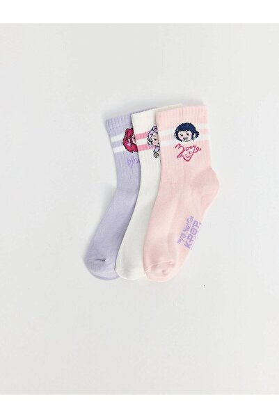 LC Waikiki K-Pop Printed Girls' Ankle Socks 3-pack