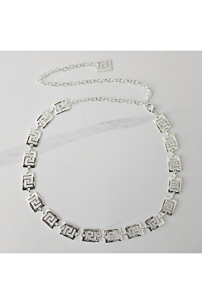 velve Curea metalica decorativa Silver Maze, cu inchidere reglabila, Argintiu