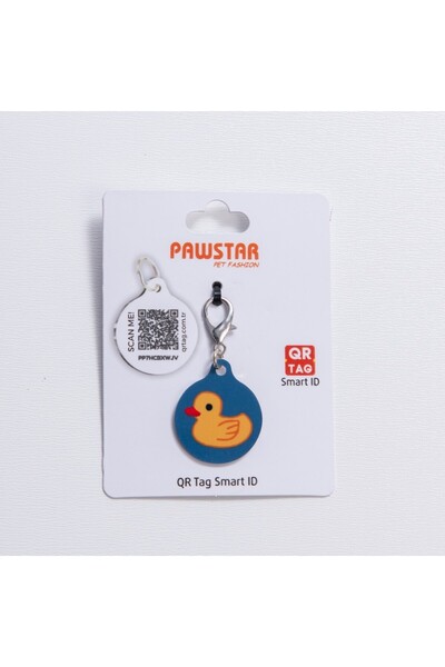 Pawstar Ducks Desenli Qr Tag Evcil Hayvan Künyesi İsimlik Pet Tag Köpek Künye...